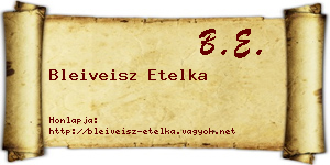 Bleiveisz Etelka névjegykártya